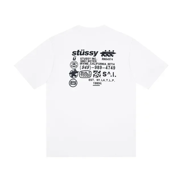 Stussy Info Tee White and Black Graphic T-Shirt 3