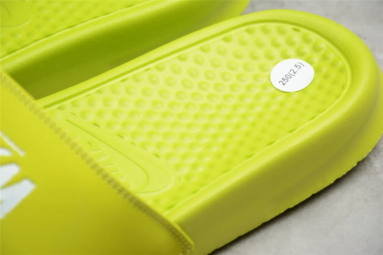 Stussy Stock Logo Lime Green Slippers 4