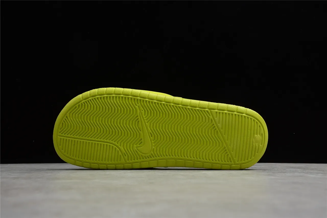 Stussy Stock Logo Lime Green Slippers 8