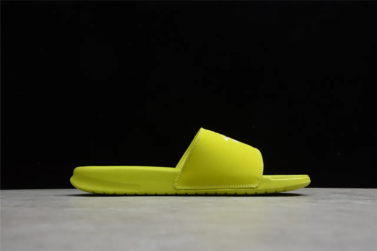 Stussy Stock Logo Lime Green Slippers 10