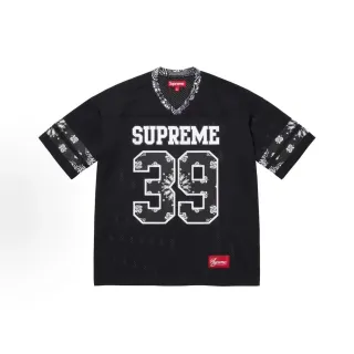 Supreme Bandana Negro Blanco Malla Construcción Acentos Jersey