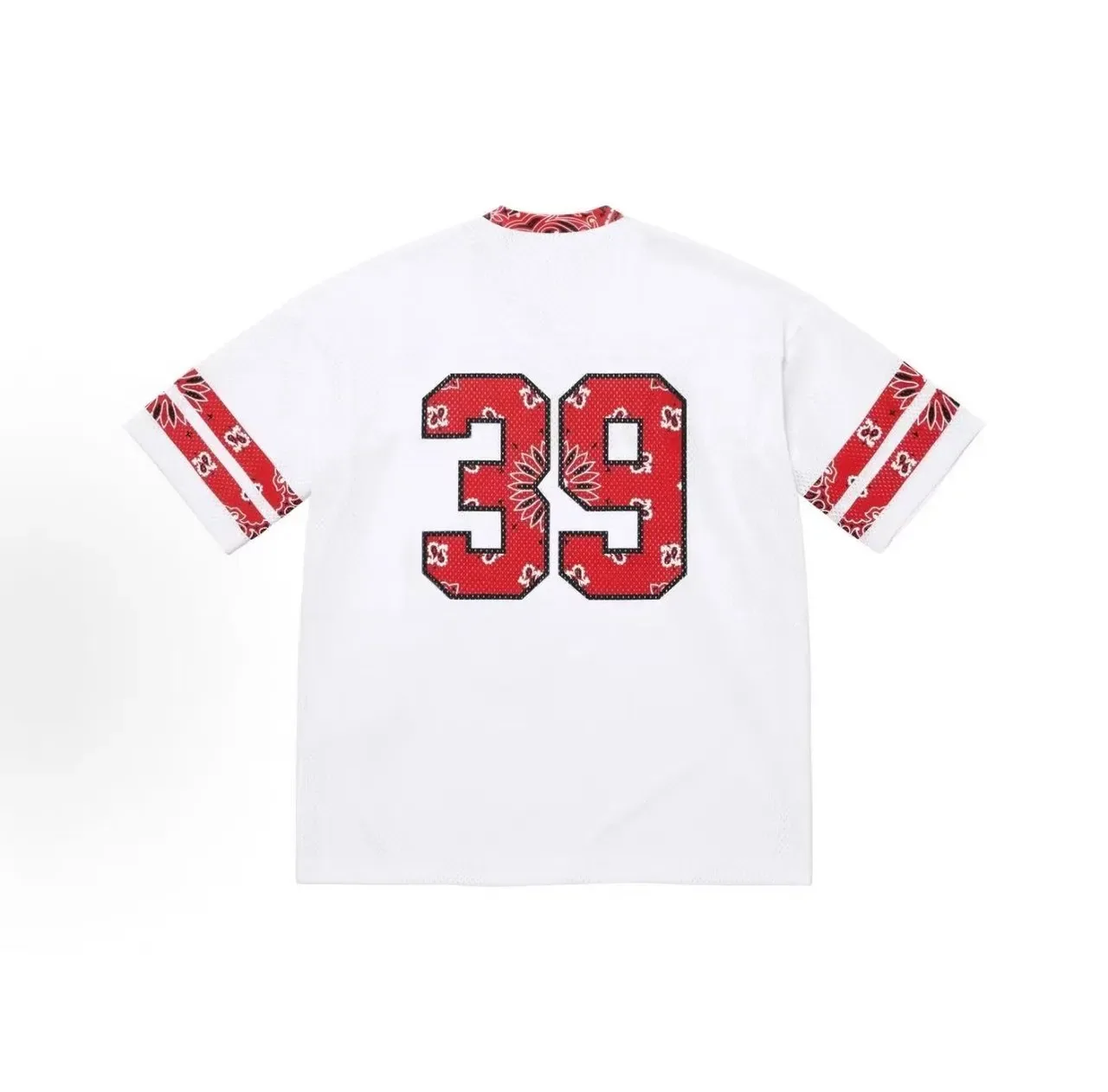 Supreme Bandana Black White Mesh Construction Accents Jersey 2