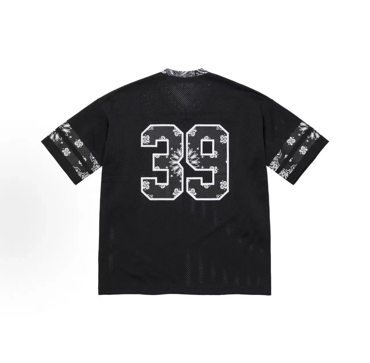 Supreme Bandana Black White Mesh Construction Accents Jersey 4