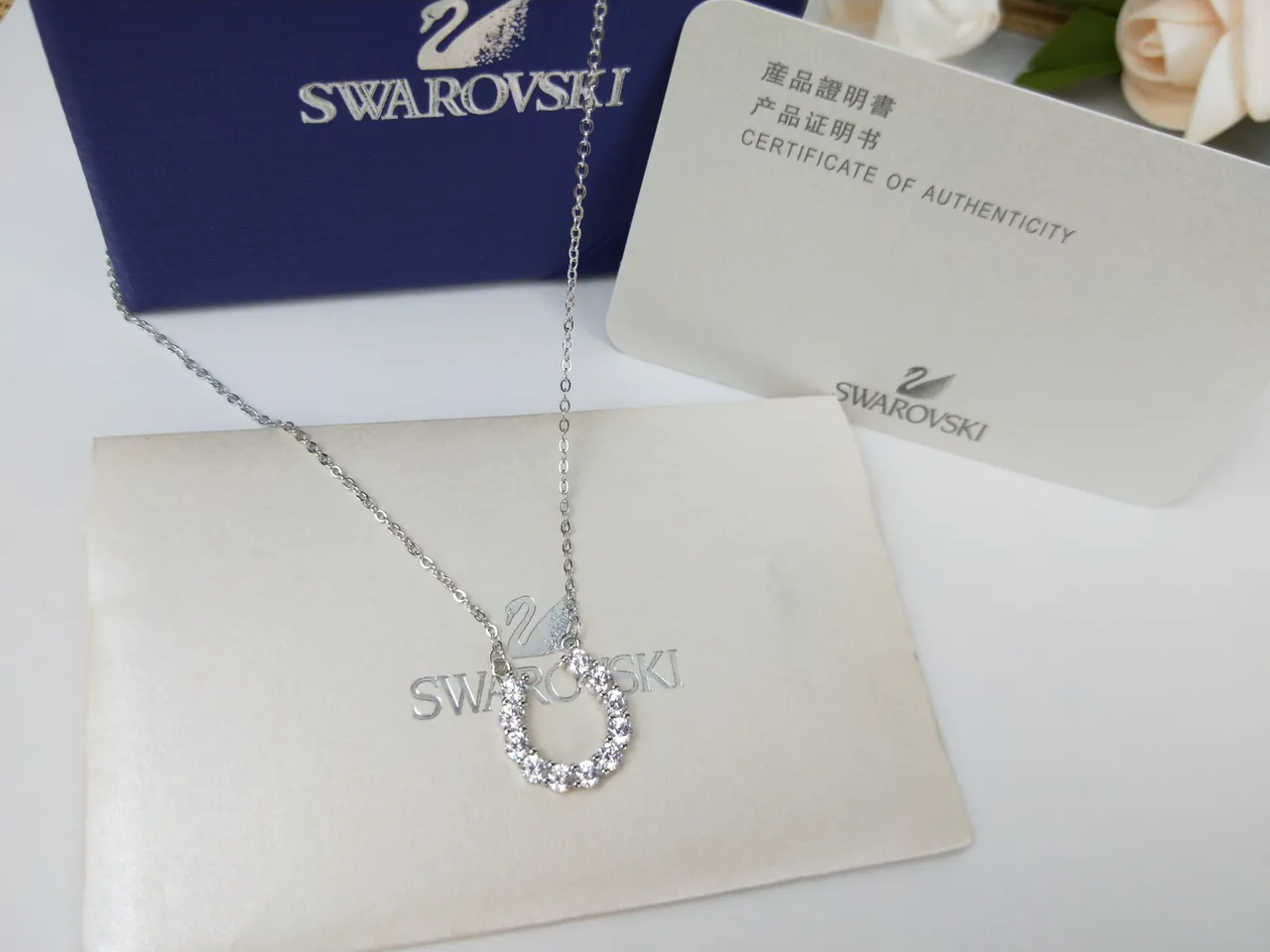 Swarovski Crystal Pavé Hoop Pendant Necklace 6