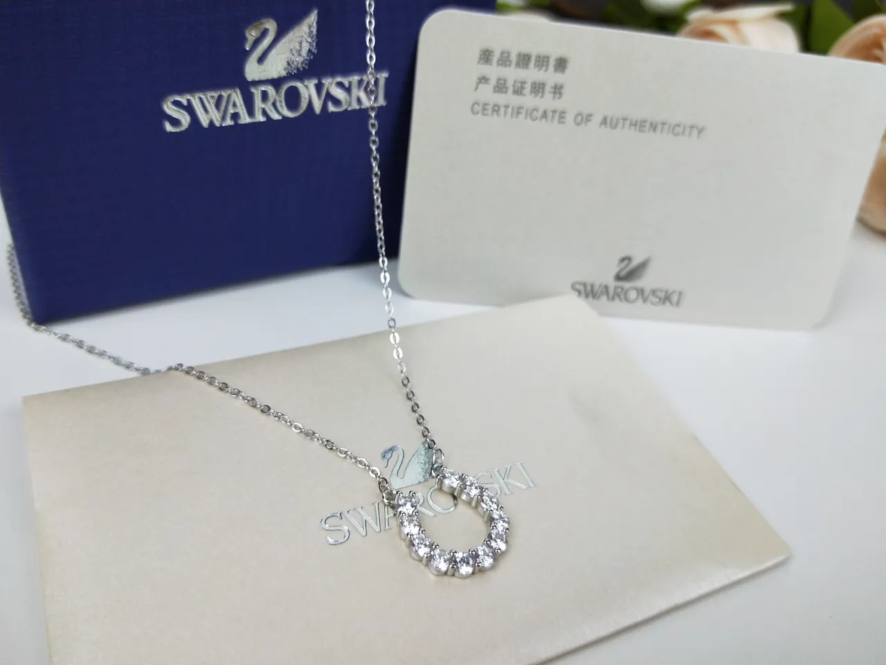 Swarovski Crystal Pavé Hoop Pendant Necklace 7