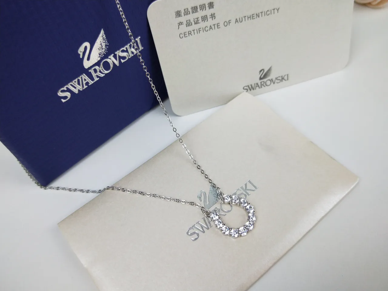 Swarovski Crystal Pavé Hoop Pendant Necklace 8