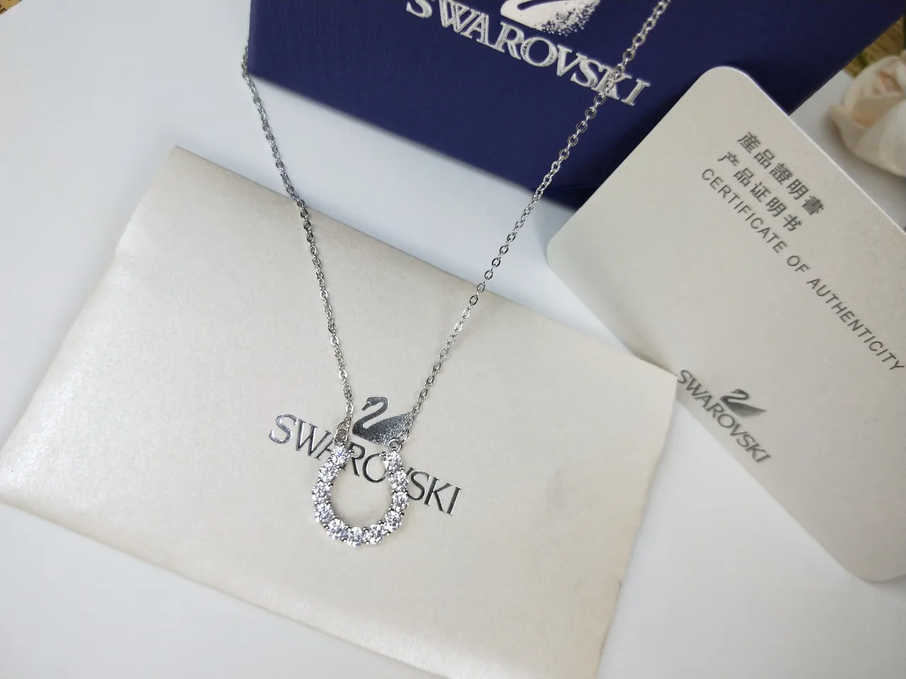 Swarovski Crystal Pavé Hoop Pendant Necklace 11