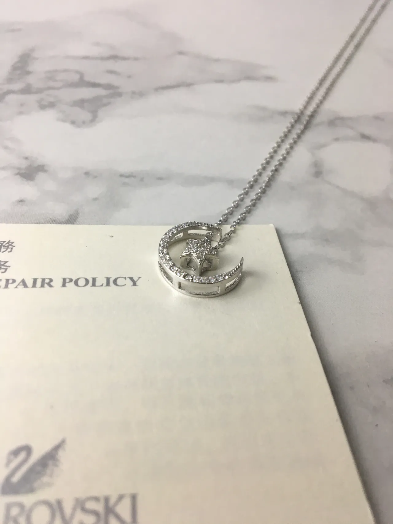 Collier pendentif Lune et Étoile Swarovski 2