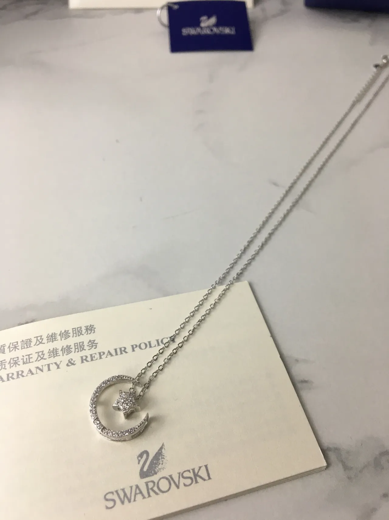 Collier pendentif Lune et Étoile Swarovski 3