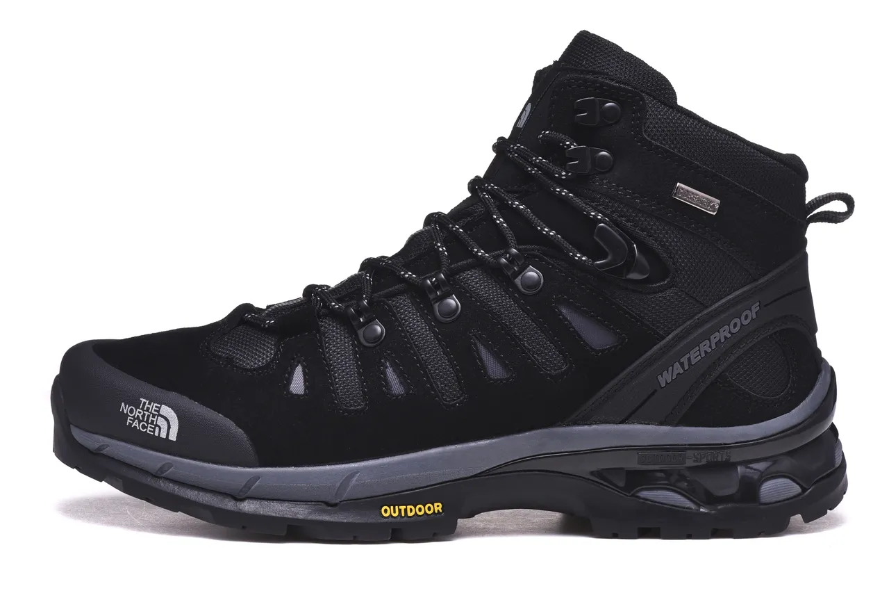 The North Face Brown Black Waterproof Suede-Mesh Upper Hiking Boots 7