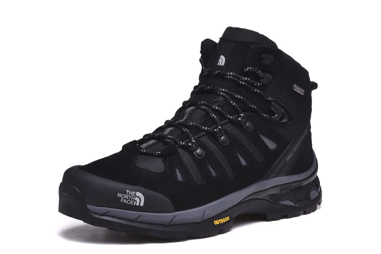 The North Face Brown Black Waterproof Suede-Mesh Upper Hiking Boots 8