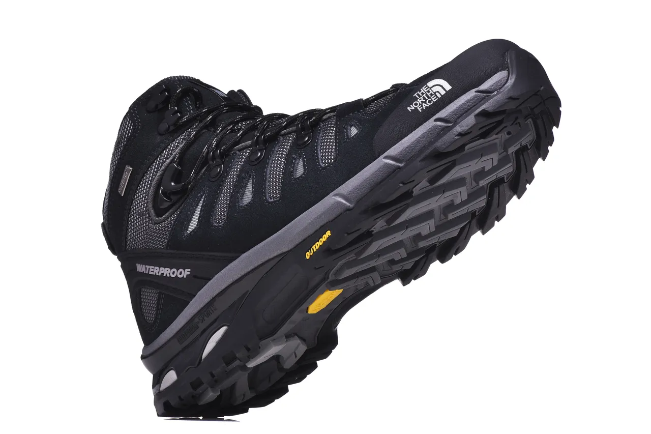 The North Face Brown Black Waterproof Suede-Mesh Upper Hiking Boots 9
