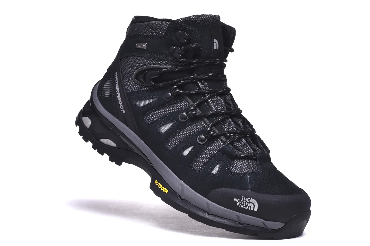 The North Face Brown Black Waterproof Suede-Mesh Upper Hiking Boots 11