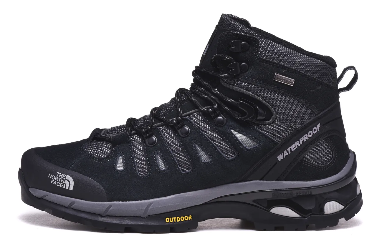 The North Face Brown Black Waterproof Suede-Mesh Upper Hiking Boots 14