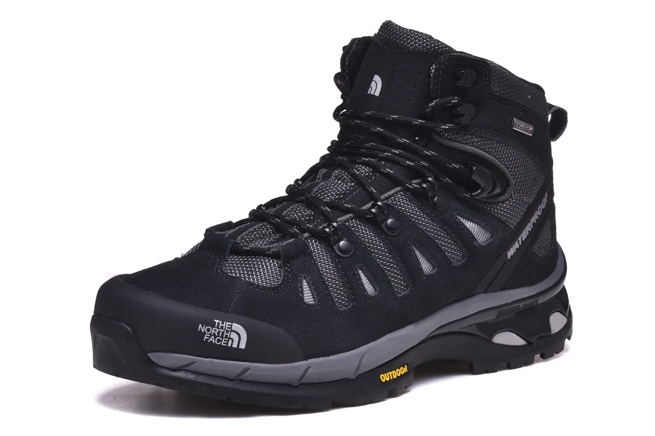 The North Face Brown Black Waterproof Suede-Mesh Upper Hiking Boots 15