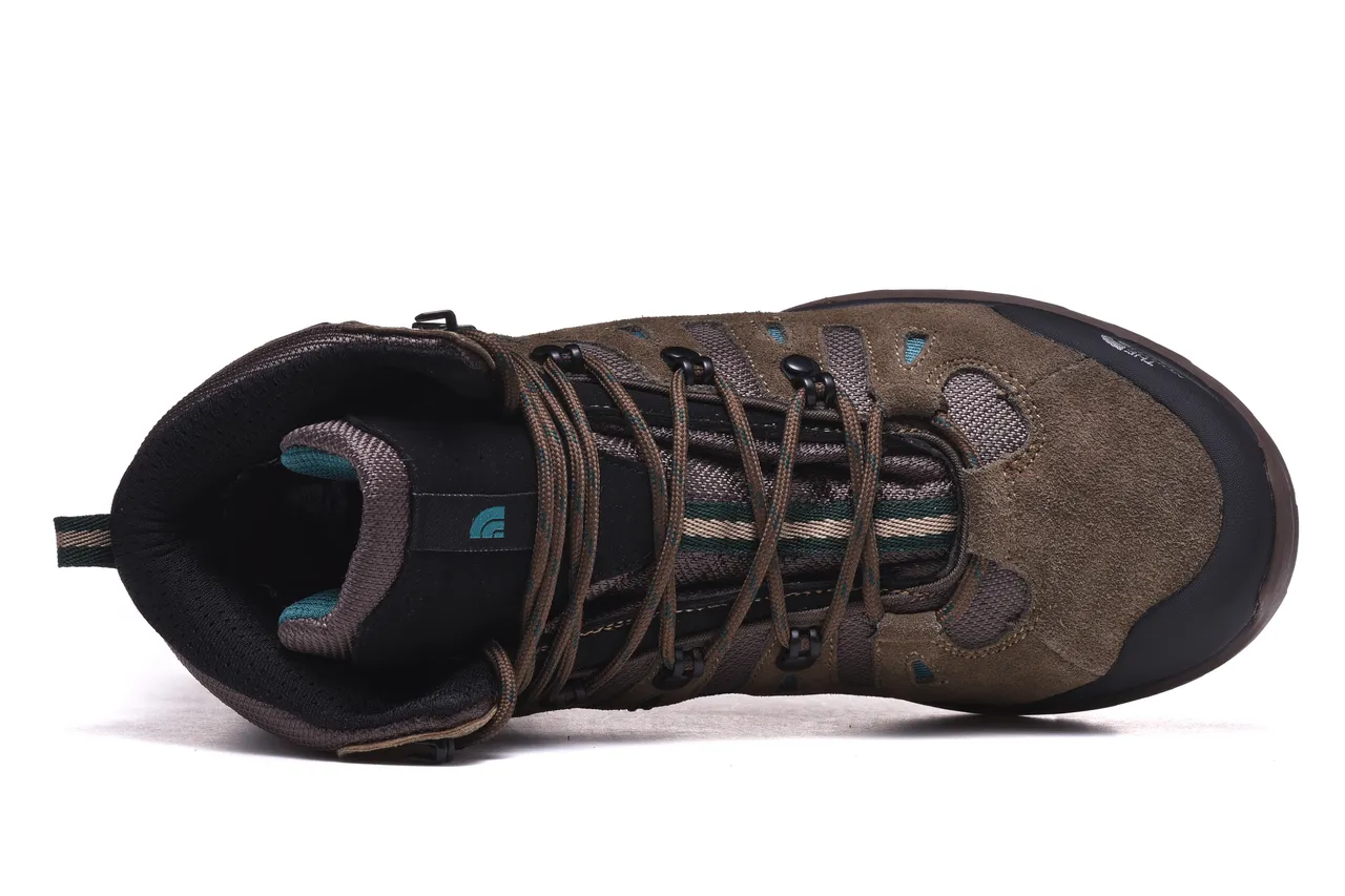 The North Face Brown Black Waterproof Suede-Mesh Upper Hiking Boots 16