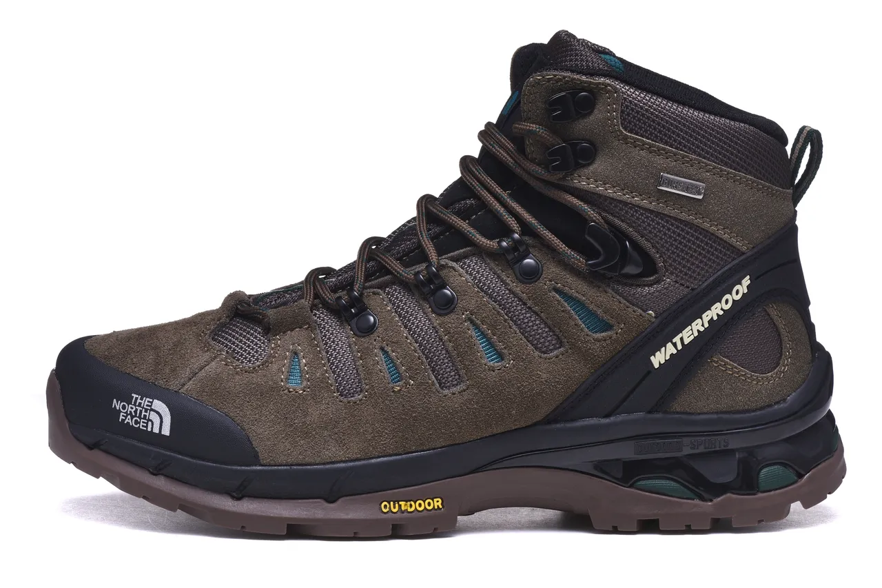 The North Face Brown Black Waterproof Suede-Mesh Upper Hiking Boots 21