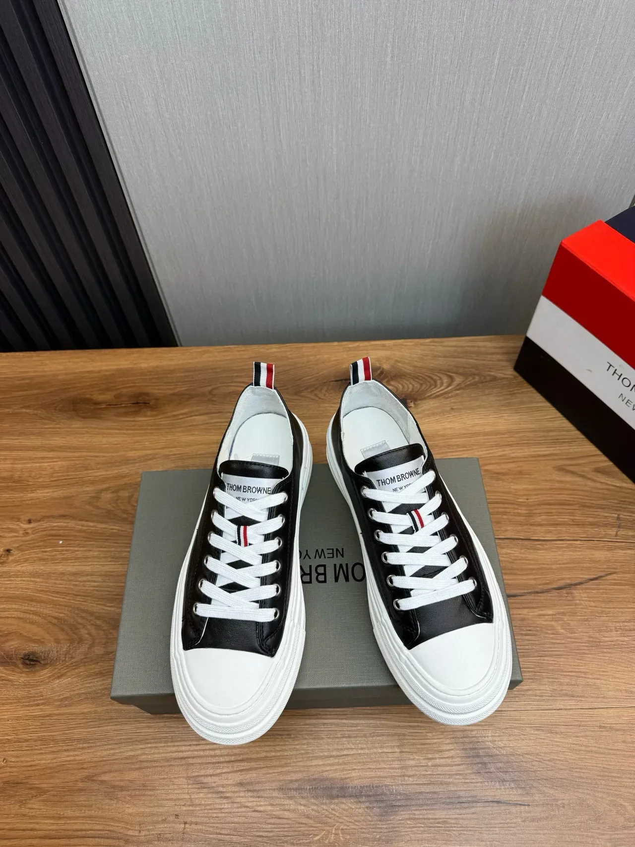 Thom Browne Classic Sneaker Black White Red Navy Lifestyle Sneakers 3