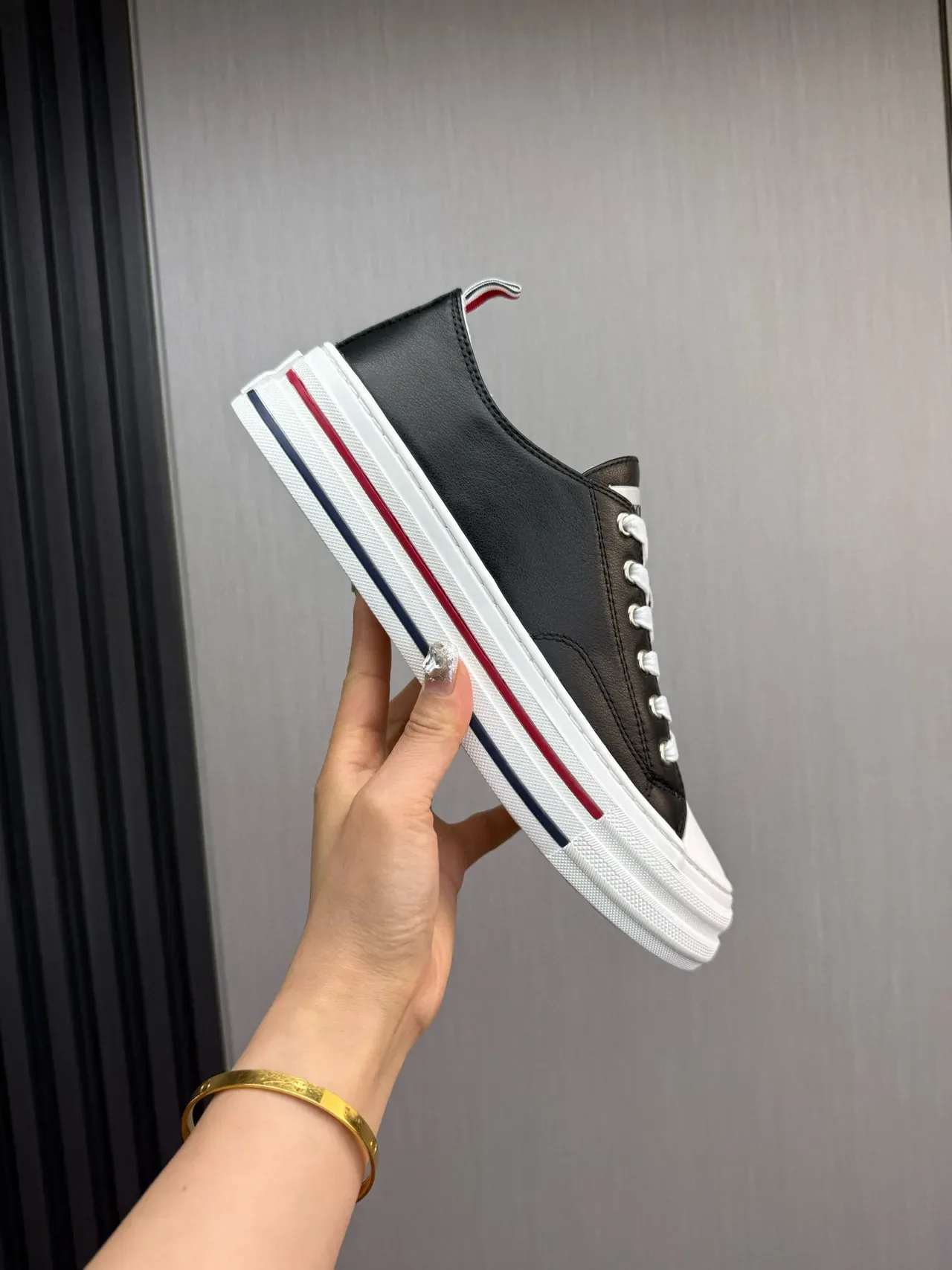 Thom Browne Classic Sneaker Black White Red Navy Lifestyle Sneakers 8