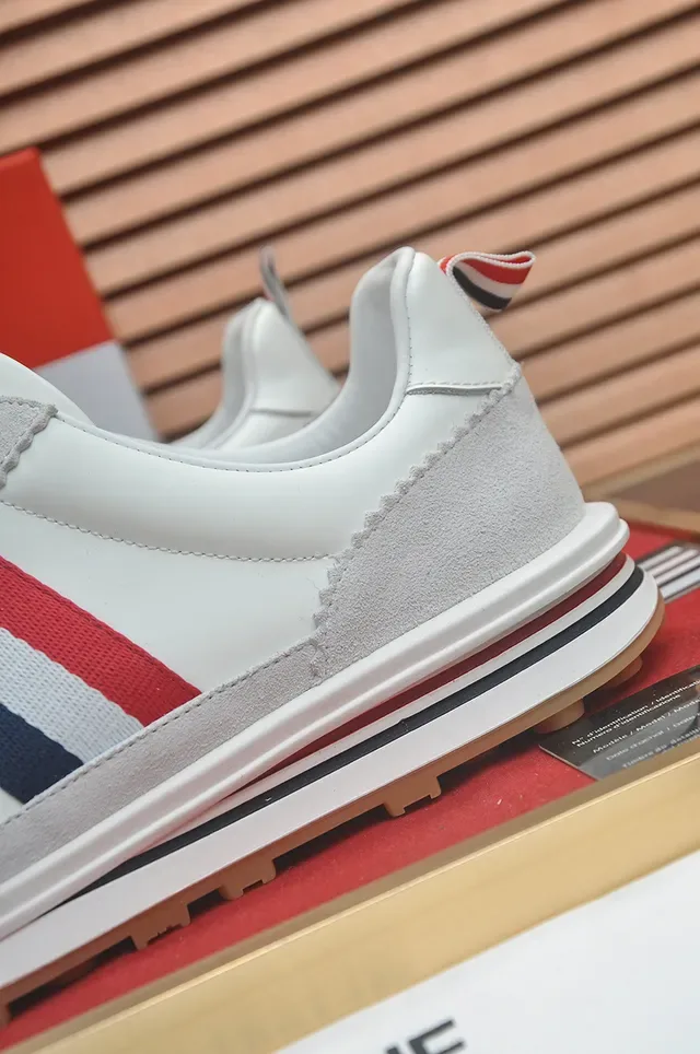Thom Browne Classic Stripe White Gray Red Blue Lifestyle Sneakers 2