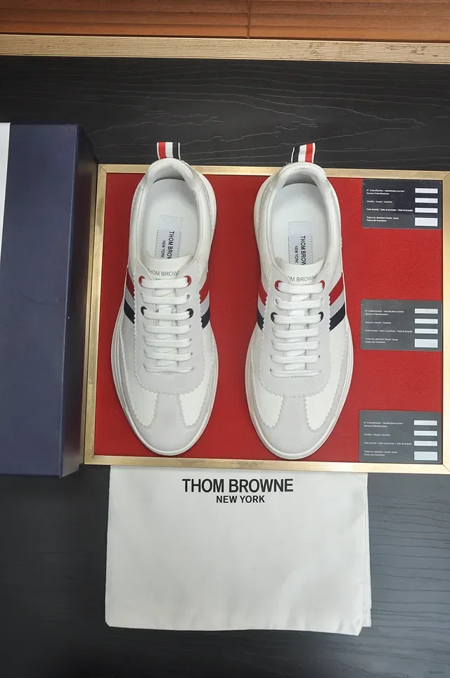 Thom Browne Classic Stripe White Gray Red Blue Lifestyle Sneakers 5