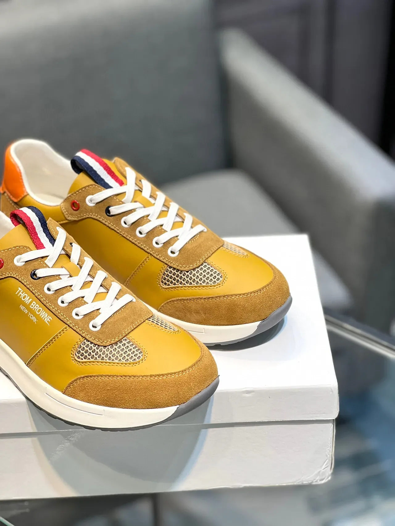 Thom Browne Mustard Yellow and Orange Lifestyle Sneaker 9
