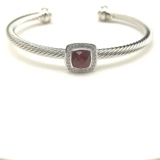 Tiffany & Co. HardWear Square Red Gemstone and Pavé Diamond Bracelet