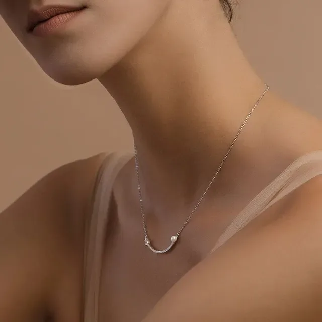 Tiffany & Co. Boucles d'oreilles Barre Courbe Perle et Diamants Pavé 2