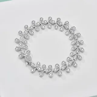 Tiffany & Co. Floral Motif Pavé Teardrop Link Bracelet