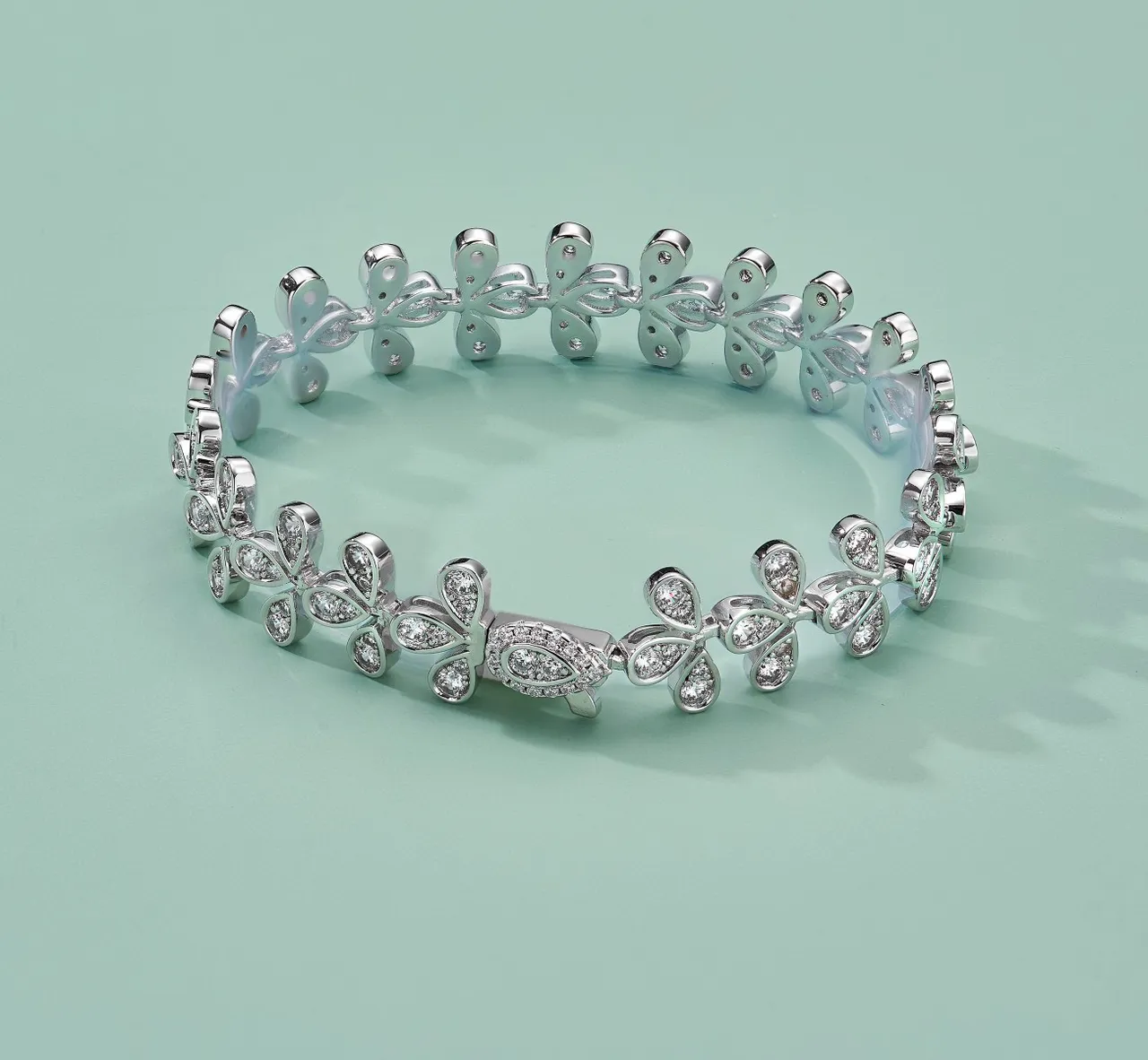 Tiffany & Co. برسليت لينك بافيه زخرفة زهور على شكل قطرة 7