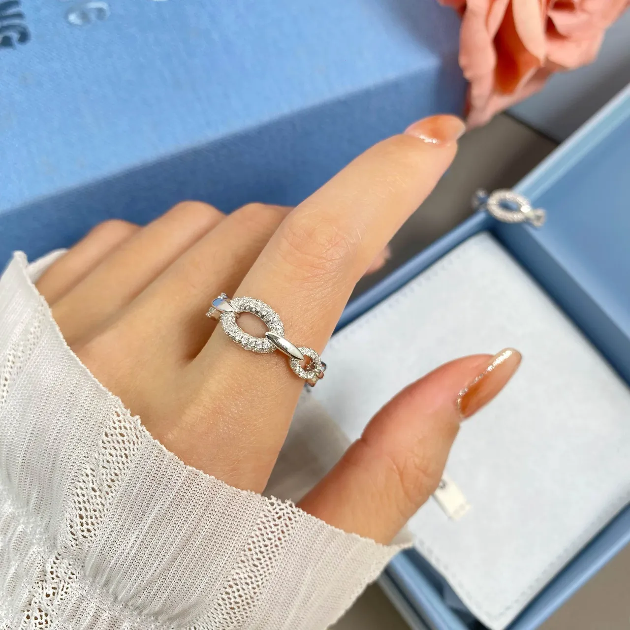 Tiffany & Co. HardWear créoles ovales entrelacées pavé diamants or bicolore 2