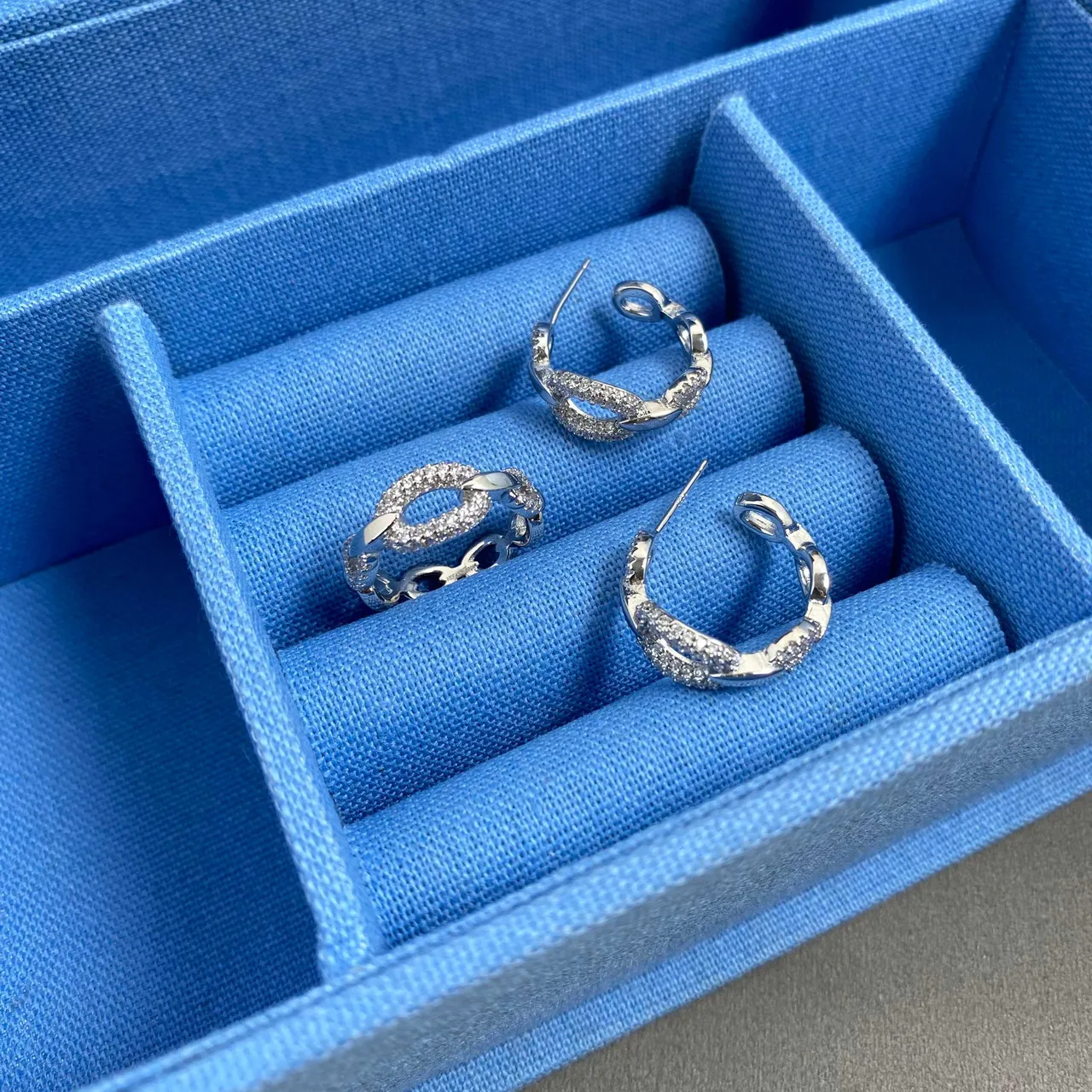 Tiffany & Co. HardWear créoles ovales entrelacées pavé diamants or bicolore 4