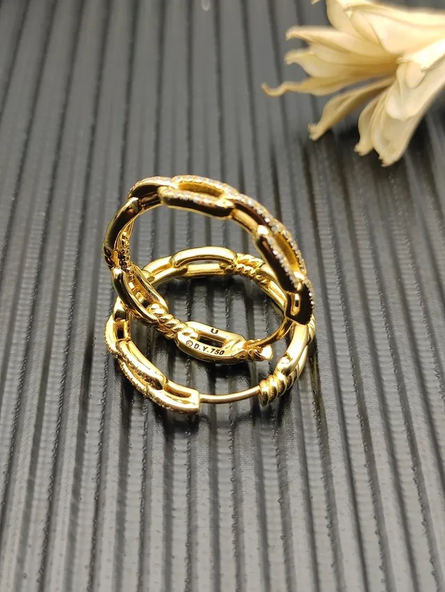 Tiffany & Co. HardWear créoles à maillons de corde entrelacés pavé de diamants 4