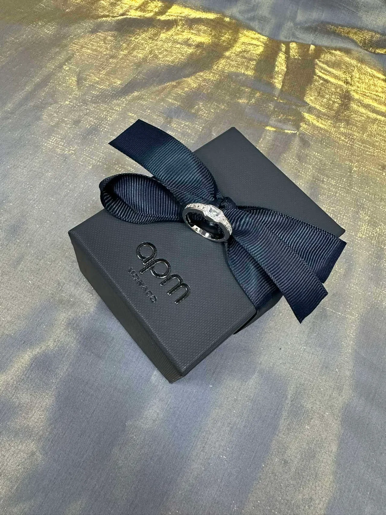 Tiffany & Co. Navy Silver Pierre Centrale Taille Émeraude Pierres Baguette Bague 9