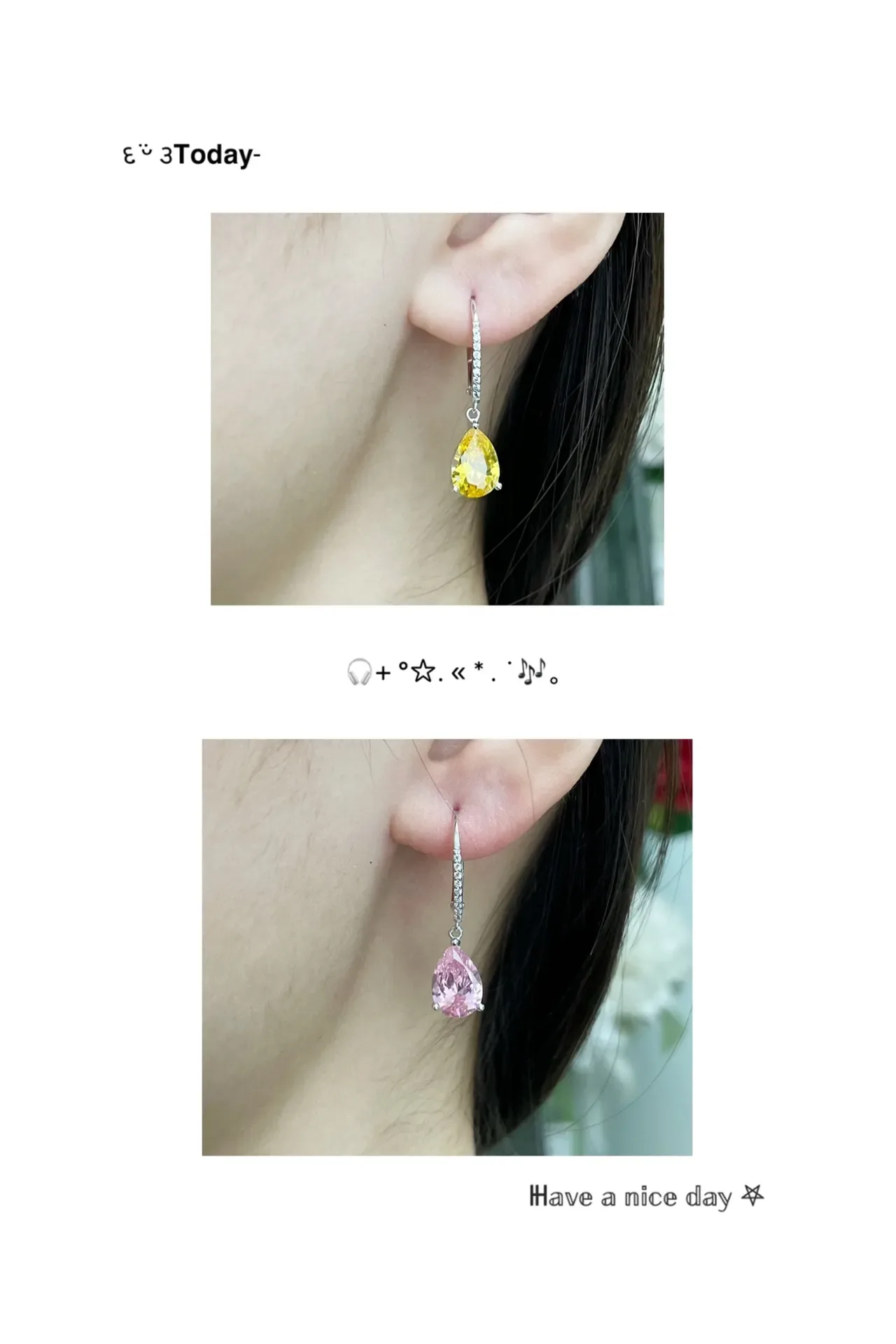 Tiffany & Co. Boucles d'oreilles avec gemme rose de coupe pear pavées de diamantes drop 9