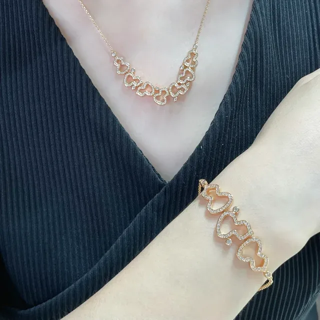 Tiffany & Co. Return to Tiffany Pavé Heart Link Collier 8