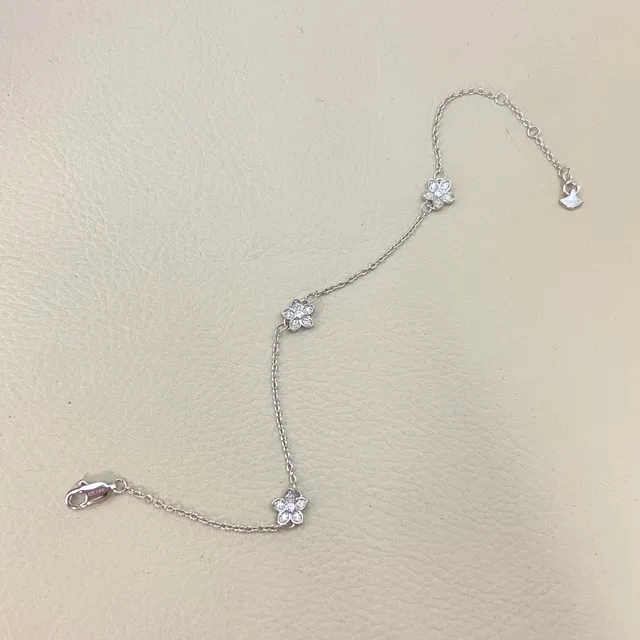Tiffany & Co. سلاسل بحرية فضية مع زهور خماسية الأوراق سوار 3