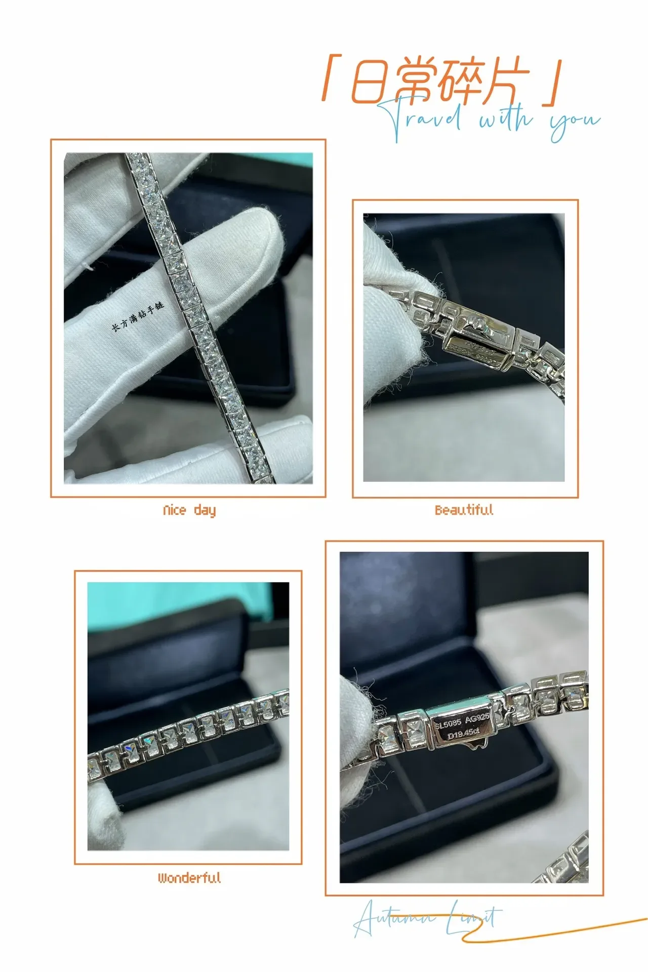Tiffany & Co. Silver Transparent Rectangular Link Full-Pavé Bracelet 2