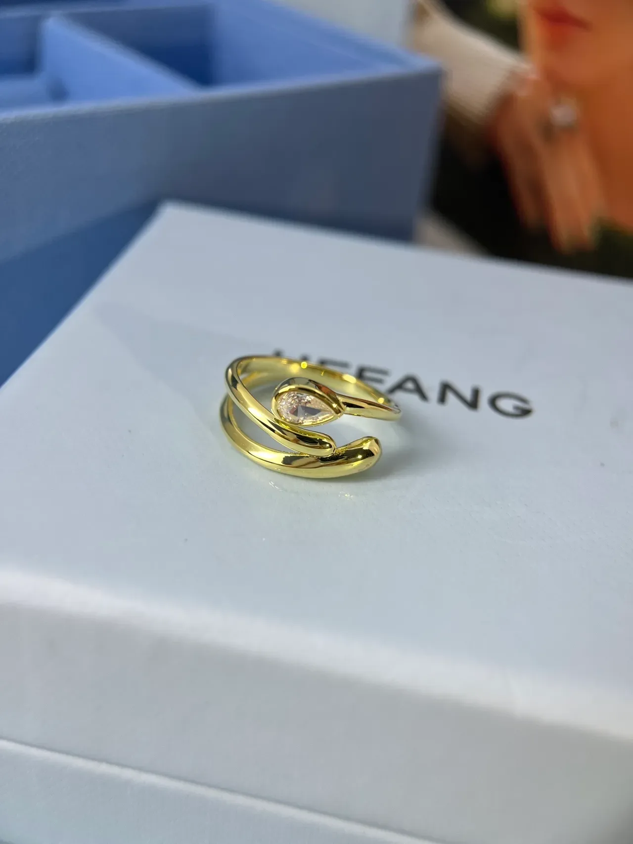 Tiffany & Co. Split Shank Pear-Cut Stone Ring 2