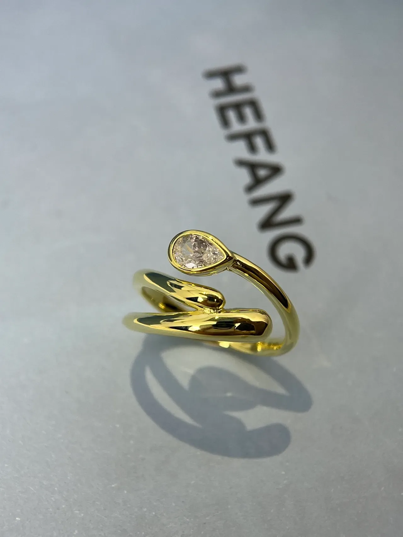 Tiffany & Co. Split Shank Pear-Cut Stone Ring 6