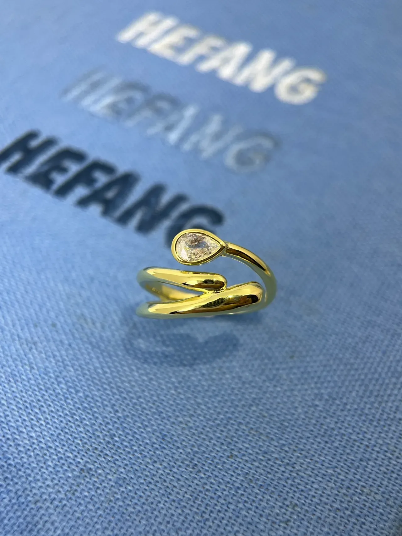 Tiffany & Co. Split Shank Pear-Cut Stone Ring 9