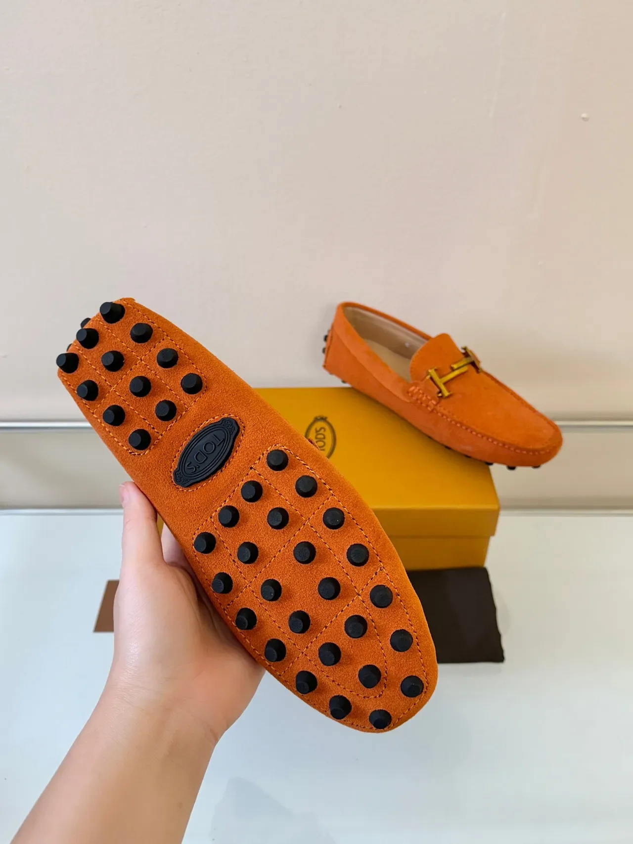 Tod's Gommino H-Bit Loafers daim orange 5