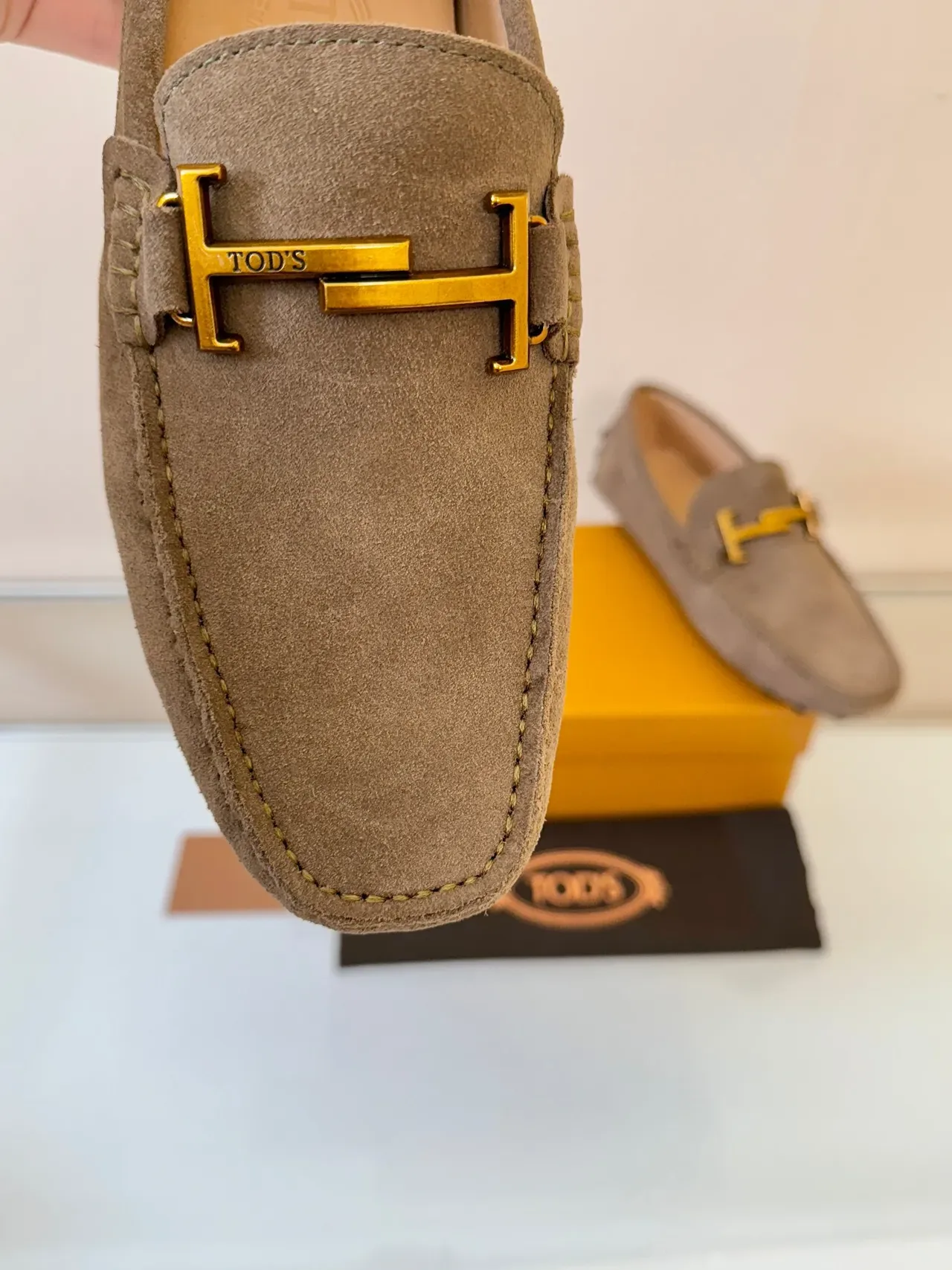 Tod's Gommino Loafer Taupe Suede H-Bar Loafers 3