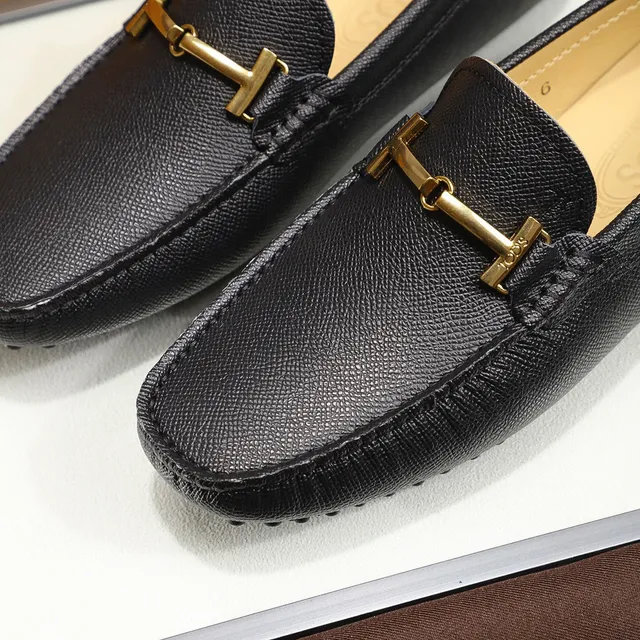 Tod's Horsebit Loafer Mocassins de Couro Texturizado Preto 6