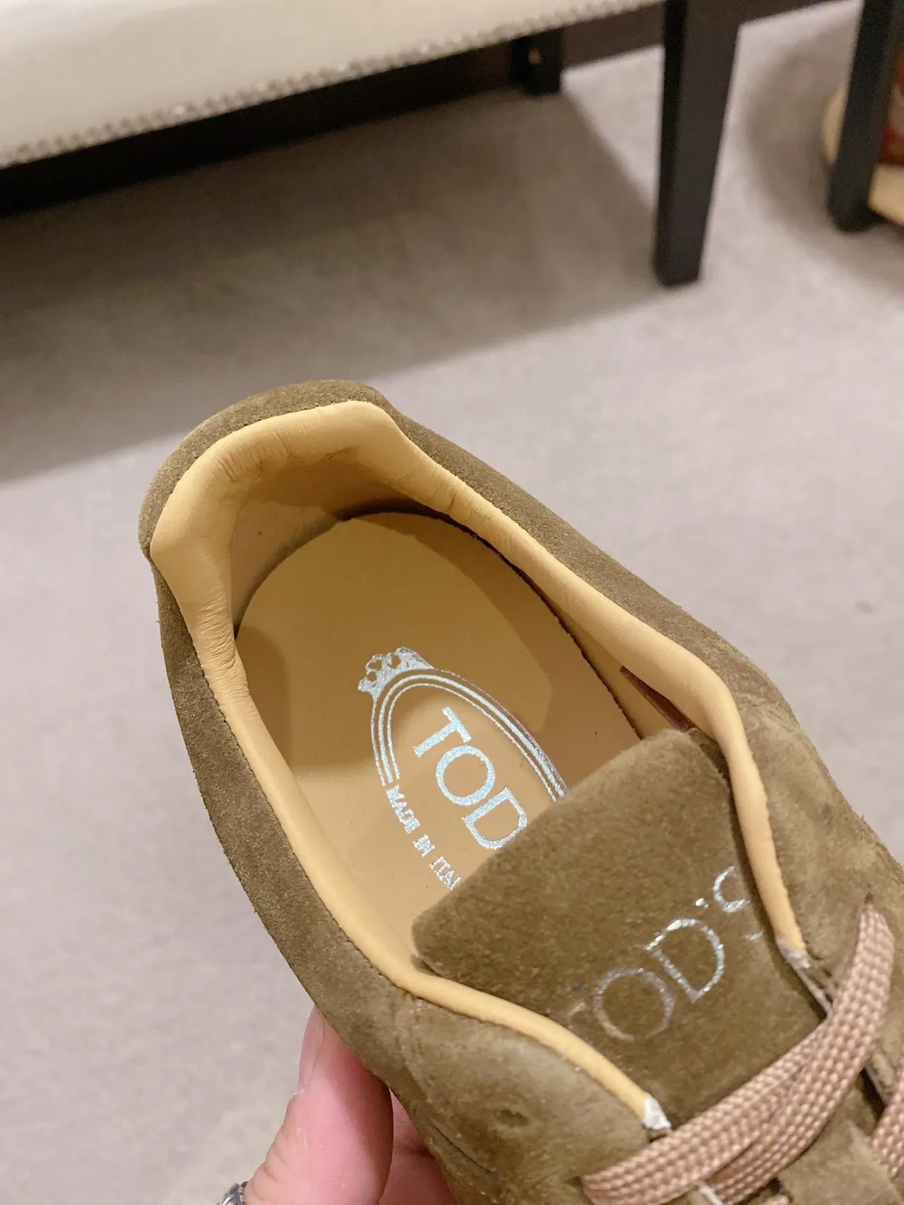 Tod's Gommino Chaussures Lifestyle Vert Olive Daim 5