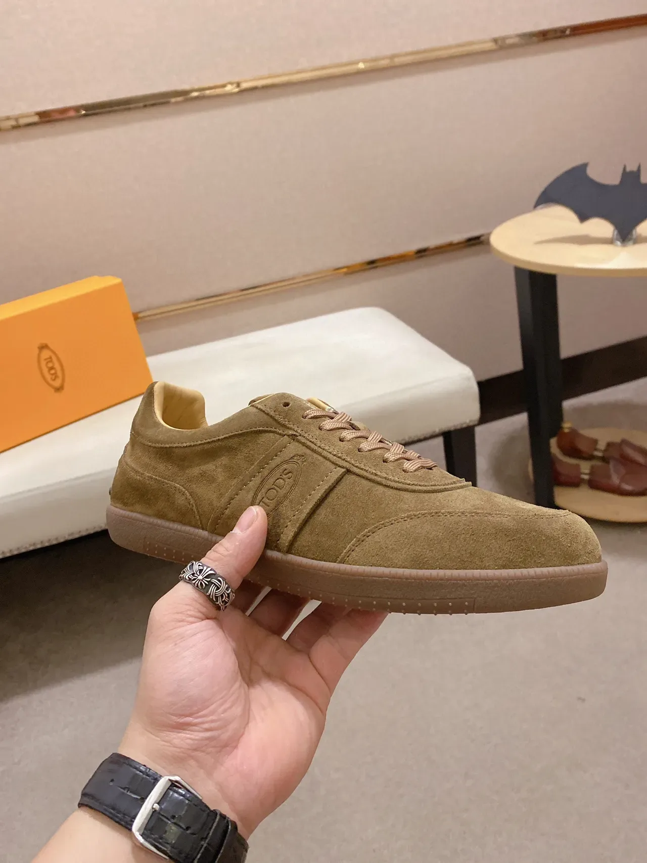 Tod's Gommino Chaussures Lifestyle Vert Olive Daim 7