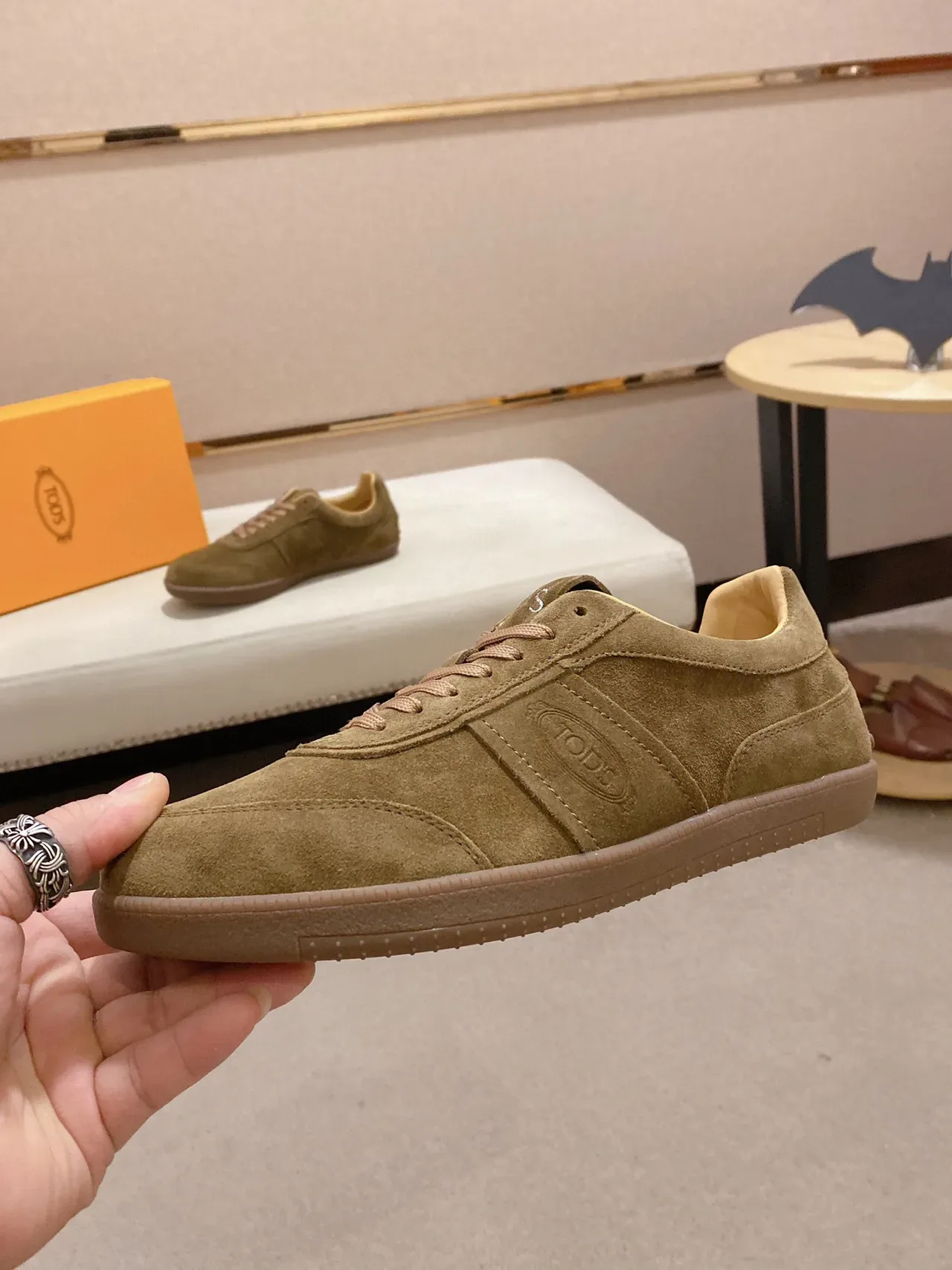 Tod's Gommino Chaussures Lifestyle Vert Olive Daim 8