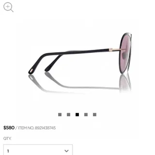 Tom Ford Rickie Black Purple Round Lens Thin Metal Bridge Sunglasses