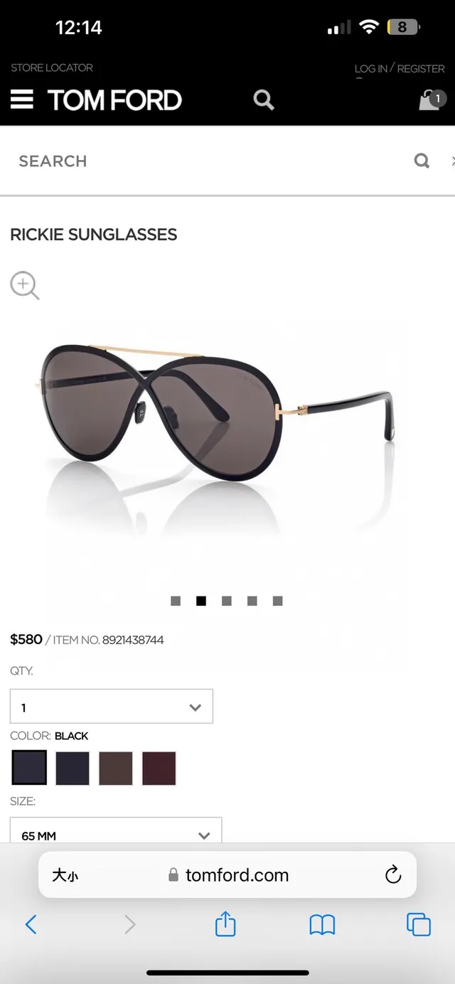 Tom Ford Rickie Black Purple Round Lens Thin Metal Bridge Sunglasses 2
