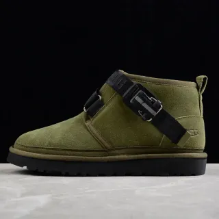 UGG Army Green Black Olive Suede Upper Adjustable Webbing Straps Ankle Boots